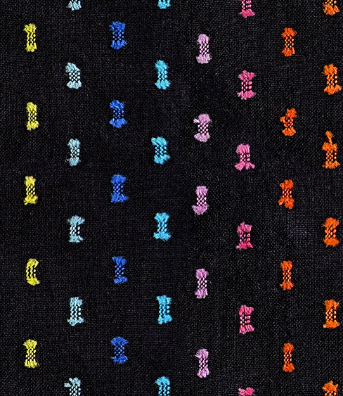 Warp and Weft Mystic Fable || Flicker Rainbow Black || Cotton Woven Quilting Fabric