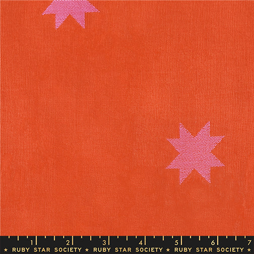 PREORDER Warp and Weft Mystic Fable || Quilt Star Red || Cotton Woven Quilting Fabric