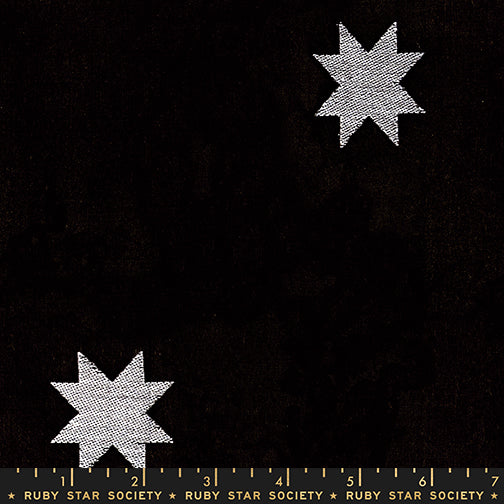 PREORDER Warp and Weft Mystic Fable || Quilt Star Black || Cotton Woven Quilting Fabric