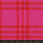 Warp and Weft Mystic Fable || Horizon Plaid Vivid Pink || Chore Coat Fabric HALF YARD