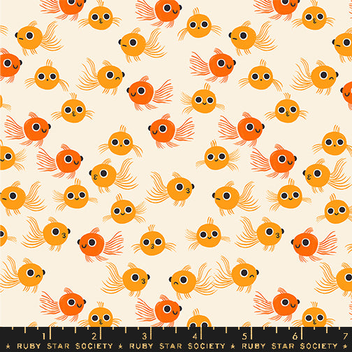 PREORDER Animal, Animal || Goldfish Orange || Cotton Quilting Fabric