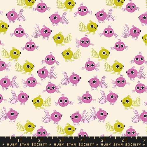 Animal, Animal || Goldfish Heliotrope || Cotton Quilting Fabric