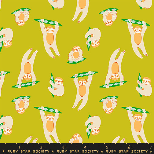 PREORDER Animal, Animal || Sloth Pistachio || Cotton Quilting Fabric