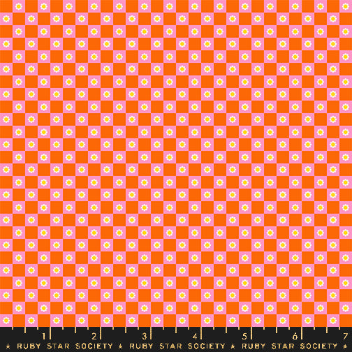 Animal, Animal || Flower Check Goldfish || Cotton Quilting Fabric