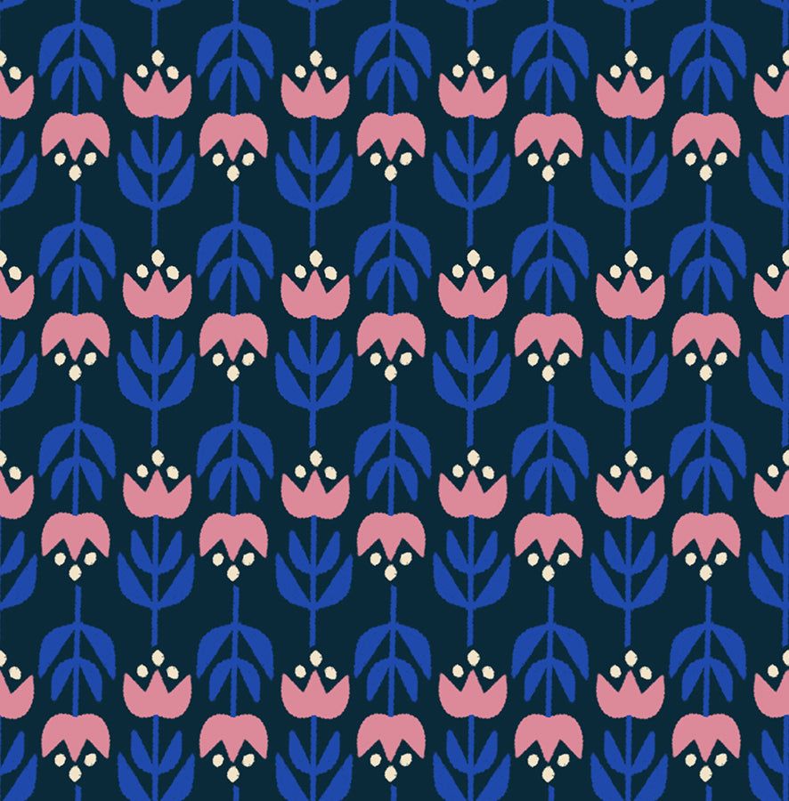 PREORDER Woodland Park || Gathering Teal Navy  || Cotton Quilting Fabric