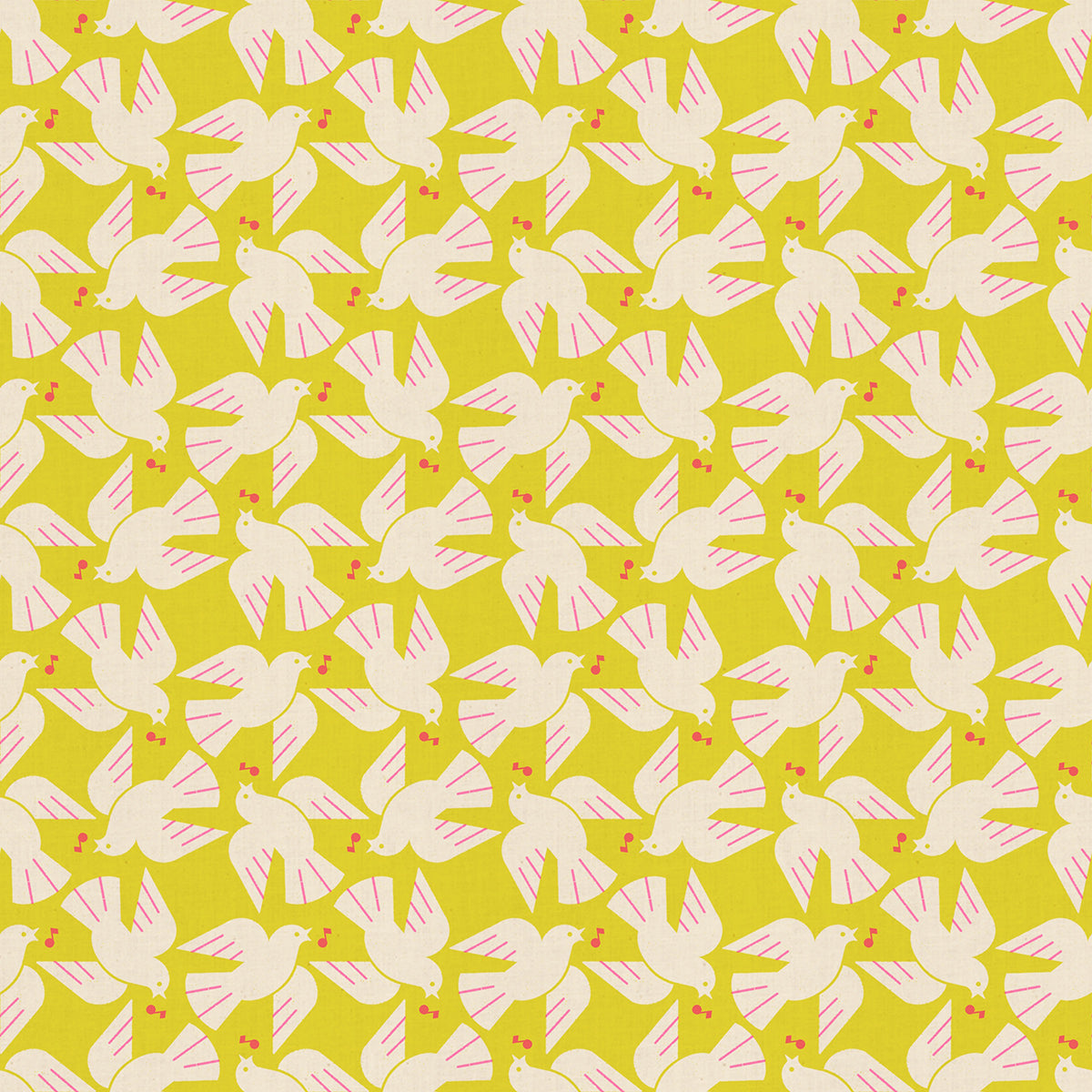 PREORDER LOFI || Flock Yeah Citron || Cotton Linen Quilting Sewing Fabric