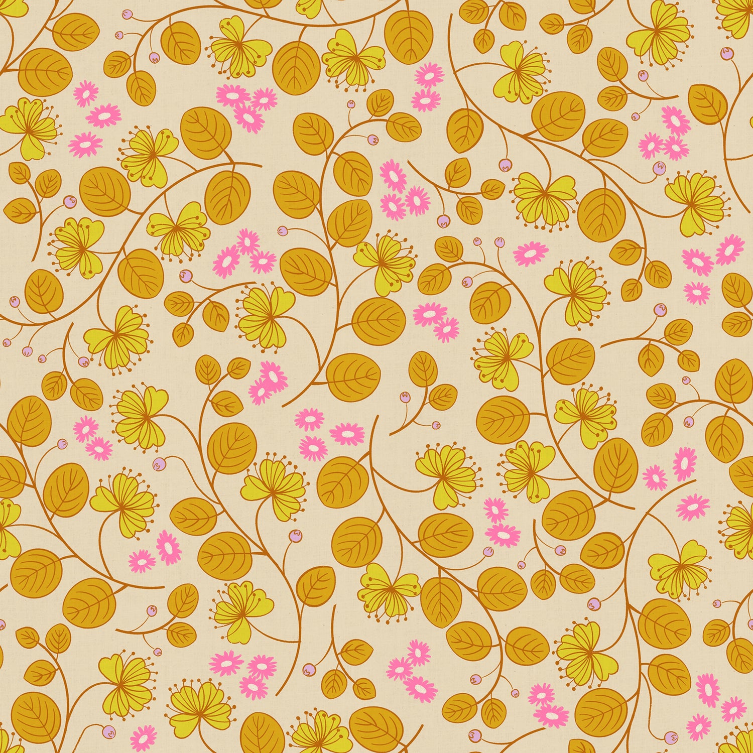 PREORDER LOFI || Caper Floral Parchment || Cotton Linen Quilting Sewing Fabric