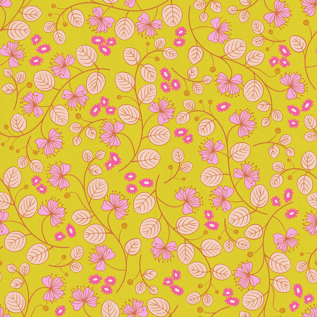 PREORDER LOFI || Caper Floral Citron || Cotton Linen Quilting Sewing Fabric