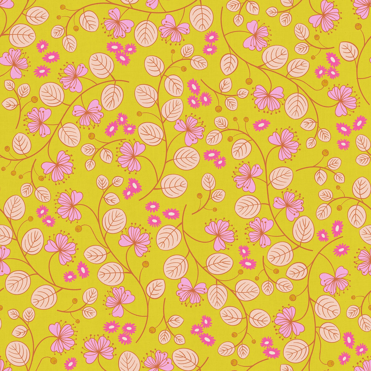 PREORDER LOFI || Caper Floral Citron || Cotton Linen Quilting Sewing Fabric