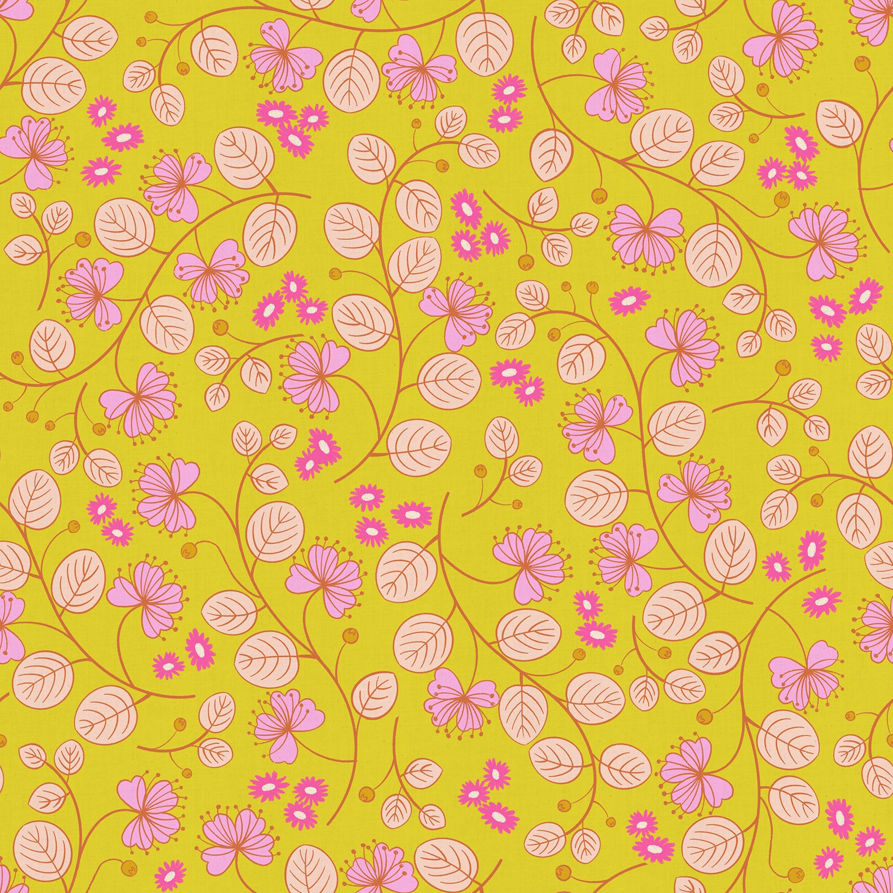 PREORDER LOFI || Caper Floral Citron || Cotton Linen Quilting Sewing Fabric