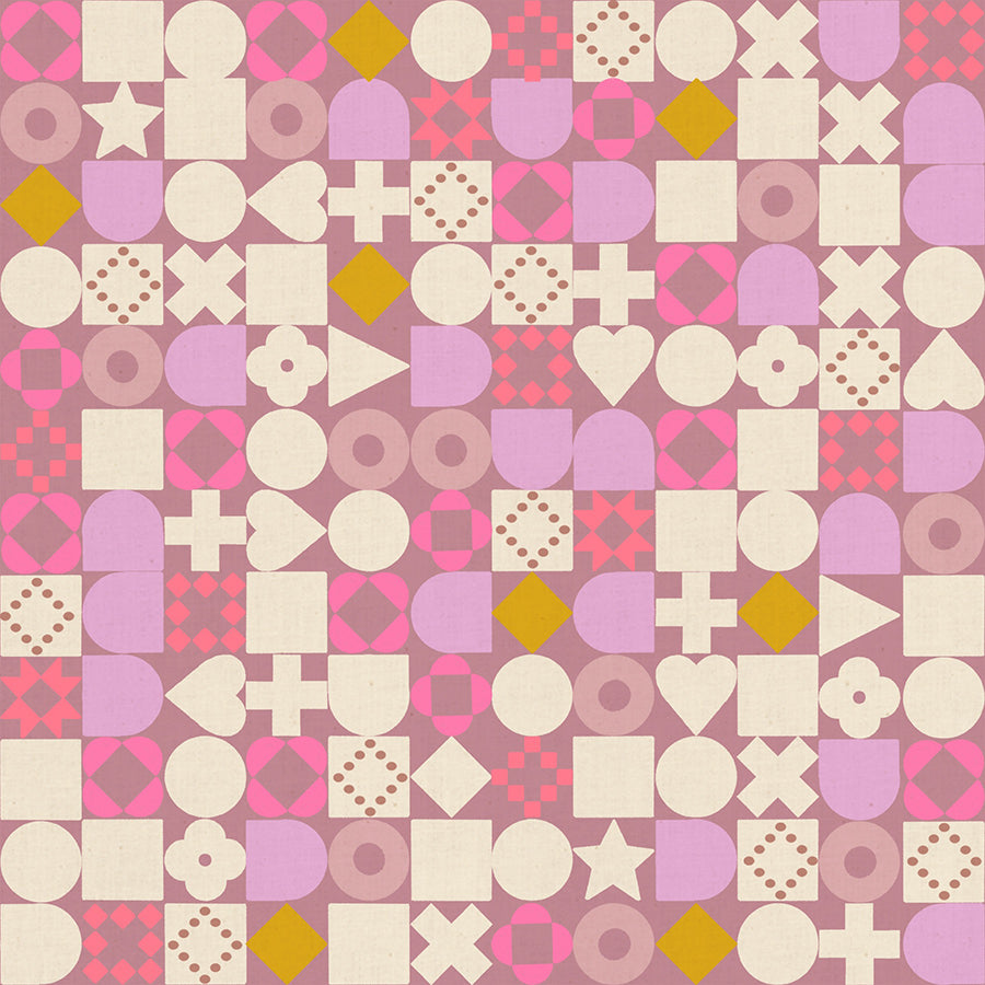 PREORDER LOFI || Blocked Lilac || Cotton Linen Quilting Sewing Fabric