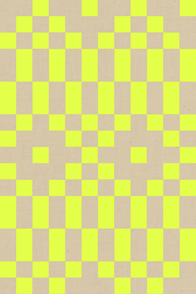 PREORDER LOFI || Bitmapped Neon Yellow || Cotton Linen Quilting Sewing Fabric