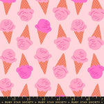 Sugar Cone || Ice Cream Cones || Cotton Candy Pink || Cotton Quilting Fabric