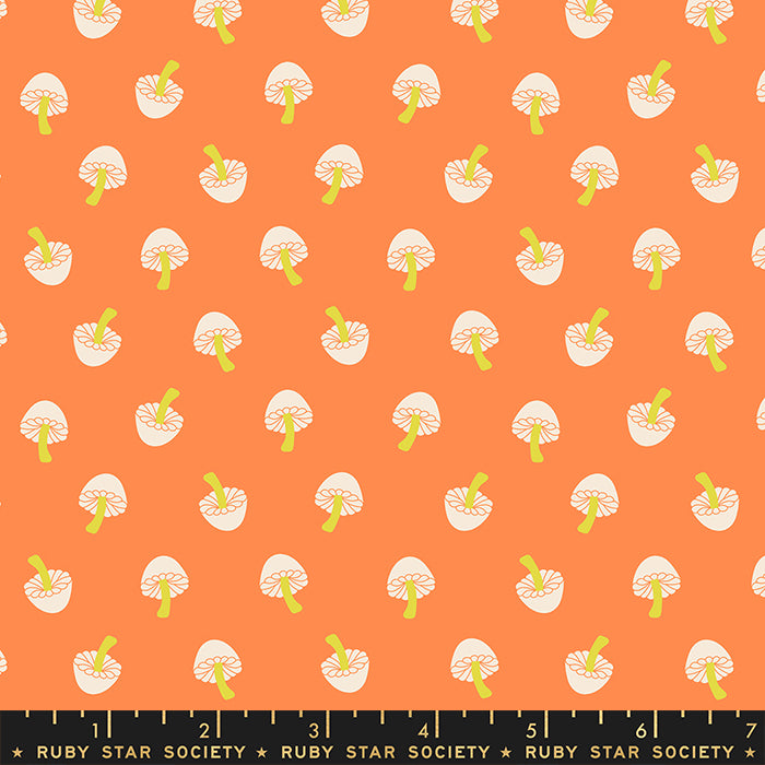 TINY FRIGHTS || Mushrooms Pumpkin|| Cotton Quilting Fabric || Half Yard