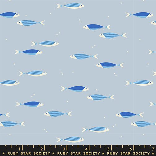 WATER || School Day Water Blue || Cotton Quilting Fabric