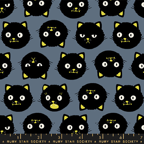 GOOD SPIRITS || Scaredy Cats Ghostly (GLOW) || Cotton Quilting Fabric