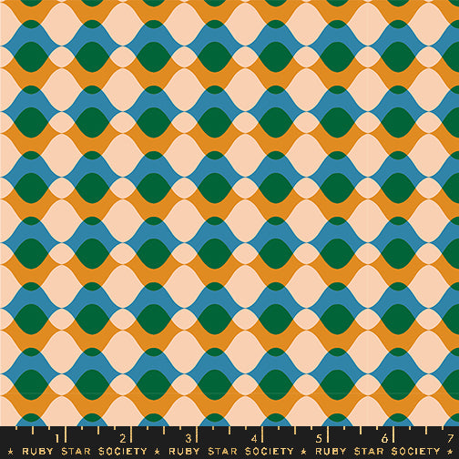 PREORDER Geometry || Ripple Turmeric || Cotton Quilting Fabric