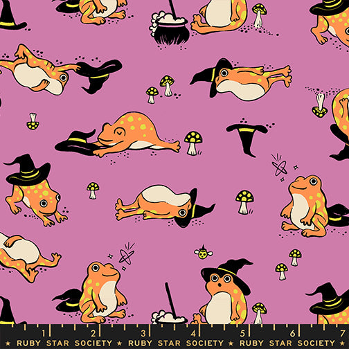 PREORDER FREAKY FAMILIARS || Frogmiliars Heliotrope || Cotton Quilting Fabric