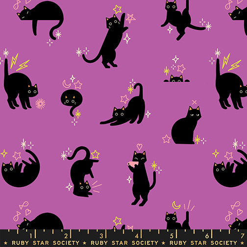 PREORDER FREAKY FAMILIARS || Catwalk Witchy || Cotton Quilting Fabric