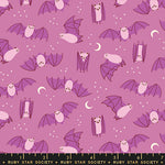 PREORDER FREAKY FAMILIARS || Fat Bats Heliotrope || Cotton Quilting Fabric