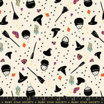 PREORDER FREAKY FAMILIARS || Witchy Woman Natural || Cotton Quilting Fabric