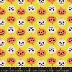 PREORDER FREAKY FAMILIARS || Pumpkin Party Citron || Cotton Quilting Fabric