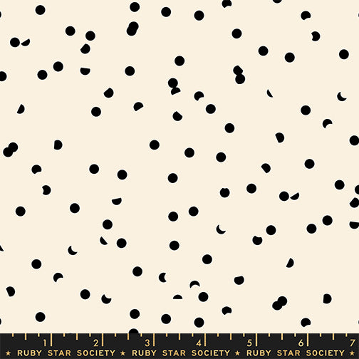 PREORDER Hole Punch Dot || Black Natural || Cotton Quilting Fabric