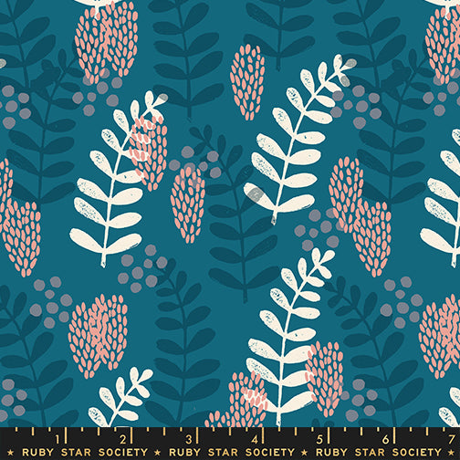 Reimagined Landscapes || Fern Dell Teal || Cotton Quilting Fabric