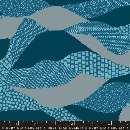 Reimagined Landscapes || Lands End Teal || Cotton Quilting Fabric