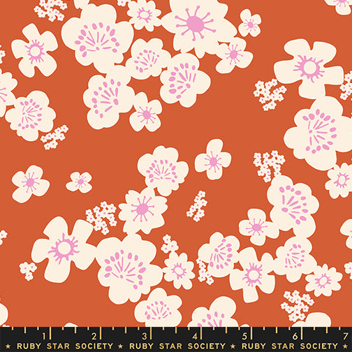 PREORDER Paper Cuts 2 || Hana Persimmon || Cotton Quilting Fabric