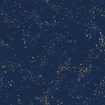 PREORDER Speckled Canvas || Metallic Navy || Cotton Linen Canvas || Half Yard