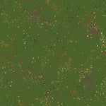PREORDER Speckled Canvas || Metallic Sarah Green || Cotton Linen Canvas || Half Yard