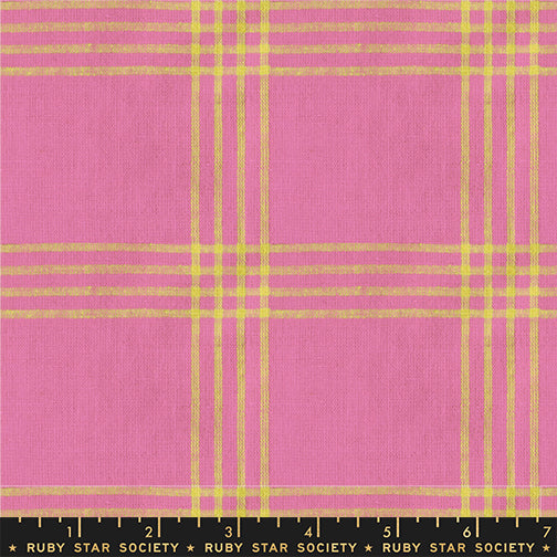 PREORDER LOFI LOOM WOVENS || Tattersome Vivid Pink || Cotton Woven Quilting Fabric