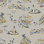 PREORDER FIRE GLOW || Mountain Town Oyster (Metallic) || Cotton Quilting Fabric