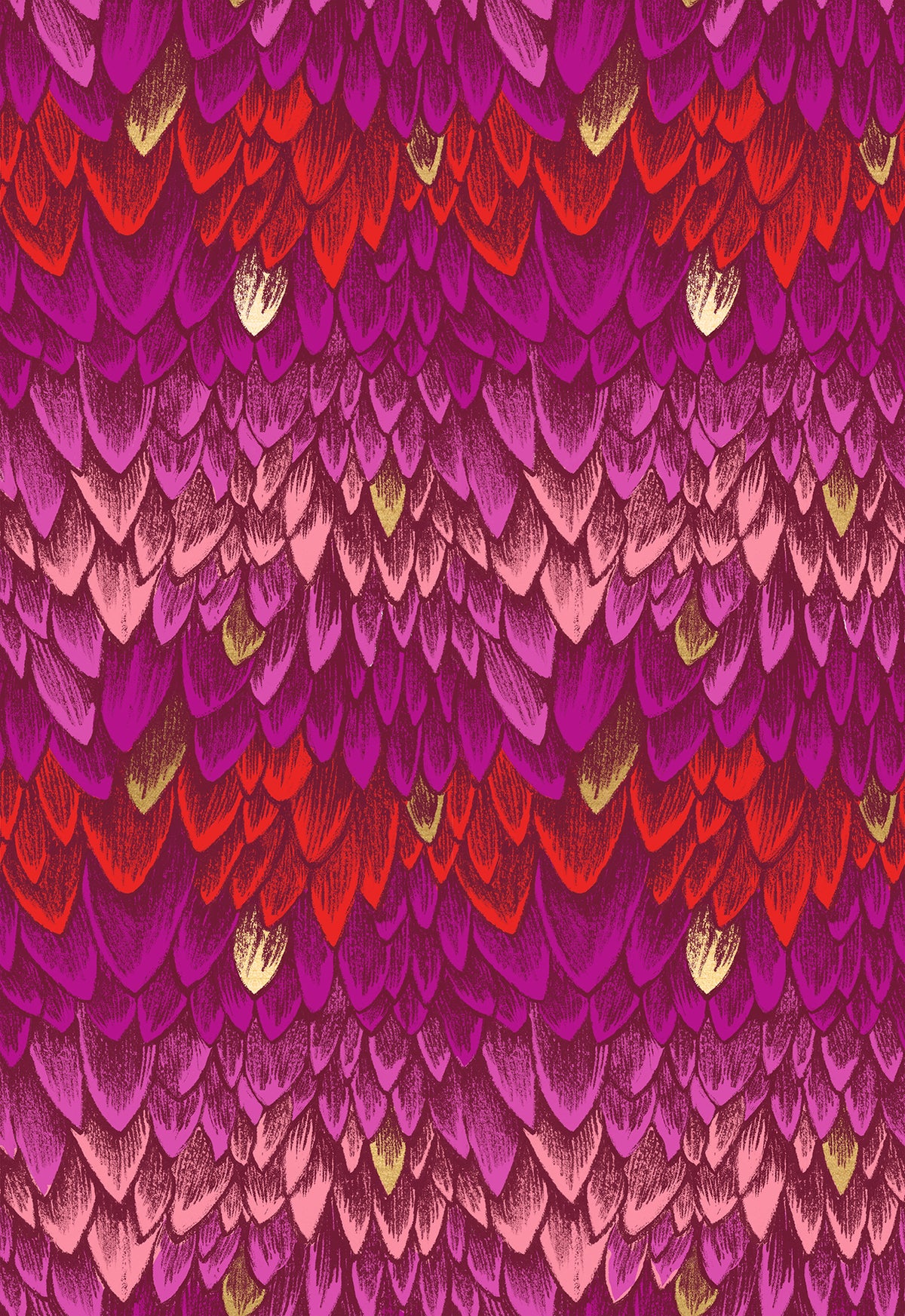 PREORDER FIRE GLOW || Scales Rose (Metallic) || Cotton Quilting Fabric