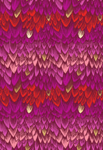 PREORDER FIRE GLOW || Scales Rose (Metallic) || Cotton Quilting Fabric