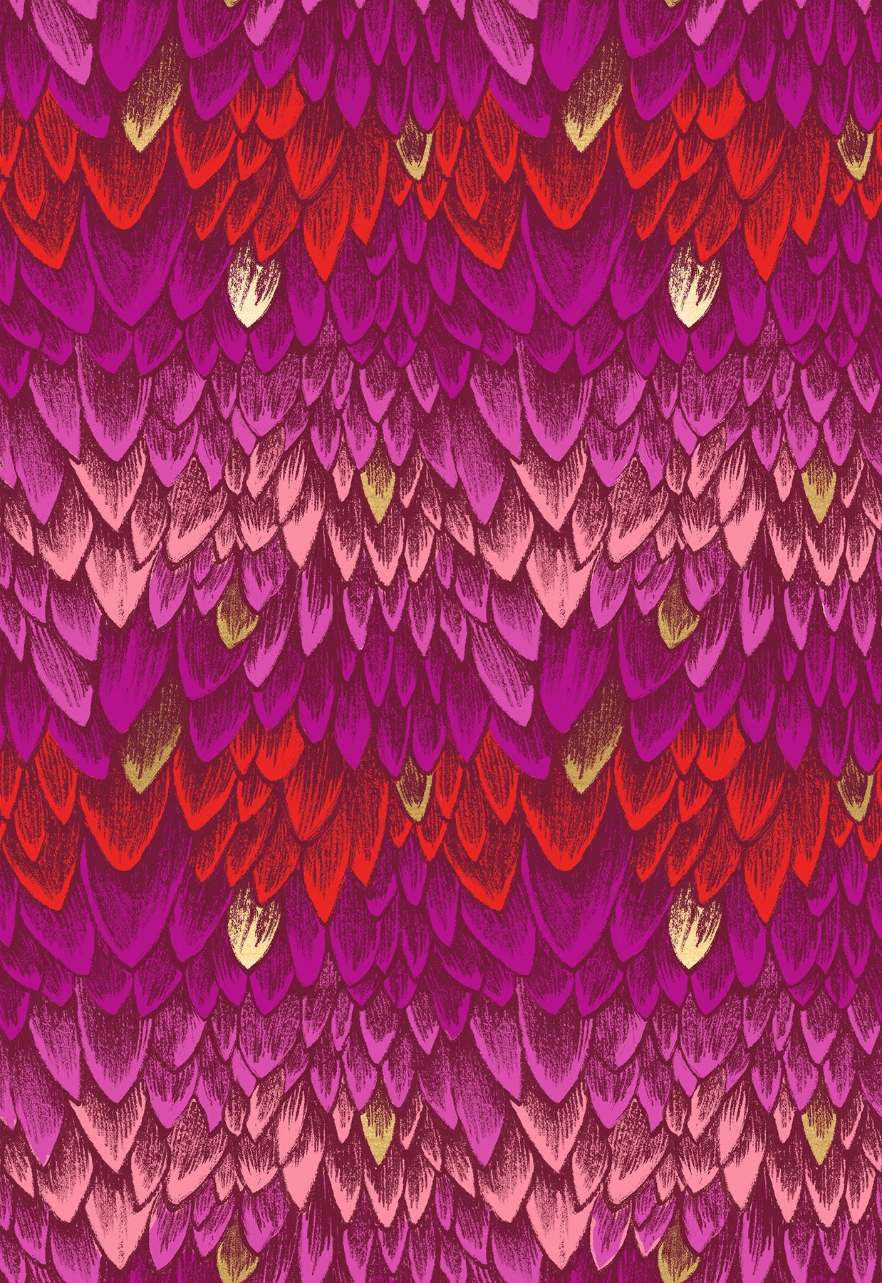 PREORDER FIRE GLOW || Scales Rose (Metallic) || Cotton Quilting Fabric