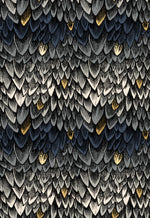 PREORDER FIRE GLOW || Scales Smoke (Metallic) || Cotton Quilting Fabric