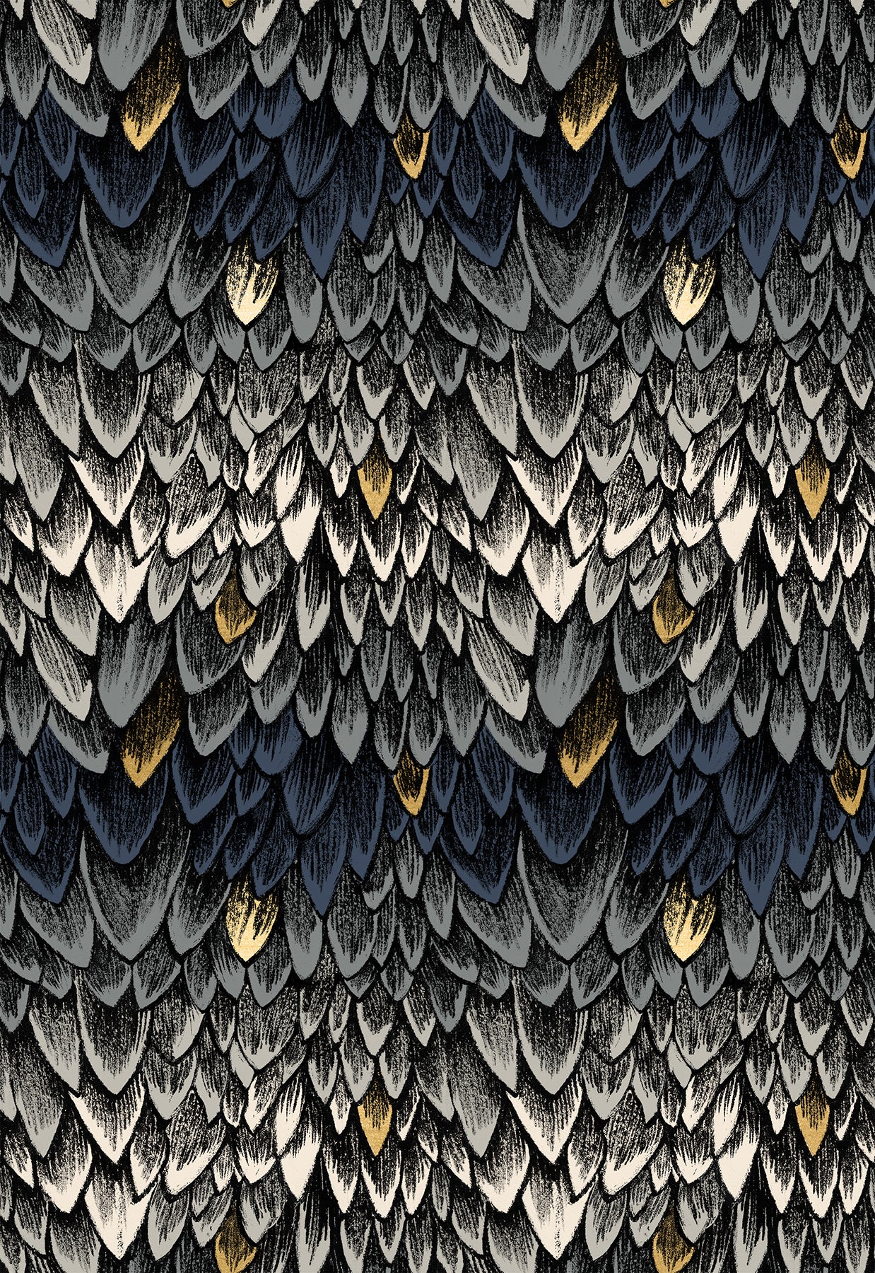 PREORDER FIRE GLOW || Scales Smoke (Metallic) || Cotton Quilting Fabric