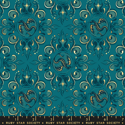 PREORDER FIRE GLOW || Emblem Galaxy (Metallic) || Cotton Quilting Fabric