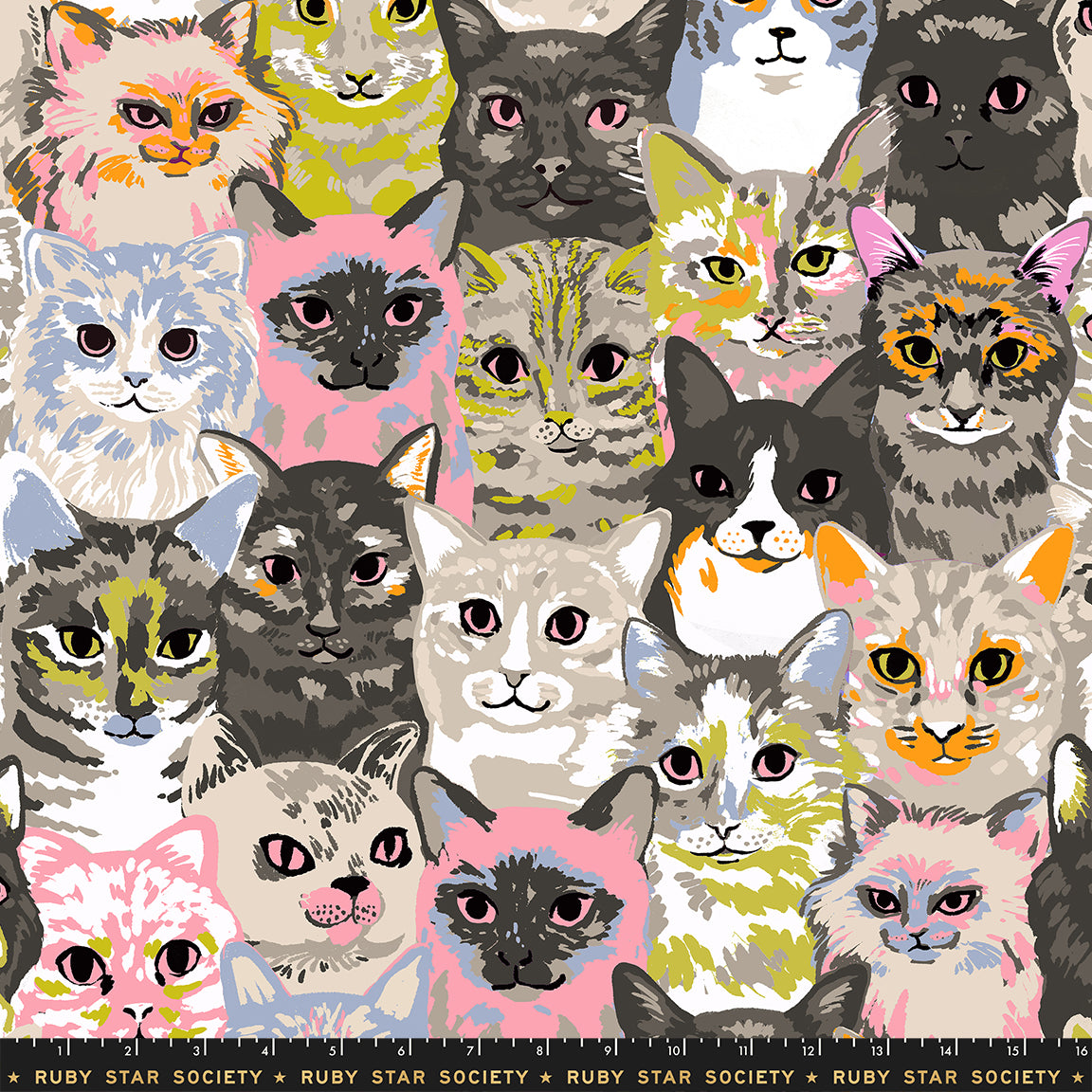 PREORDER Oops All Cats || Hundreds of Cats Sandbox || Cotton Quilting Fabric