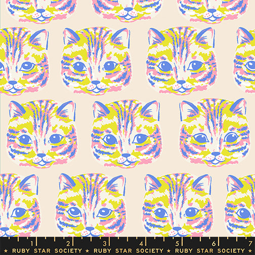 PREORDER Oops All Cats || Meow Meow Neon Pink || Cotton Quilting Fabric