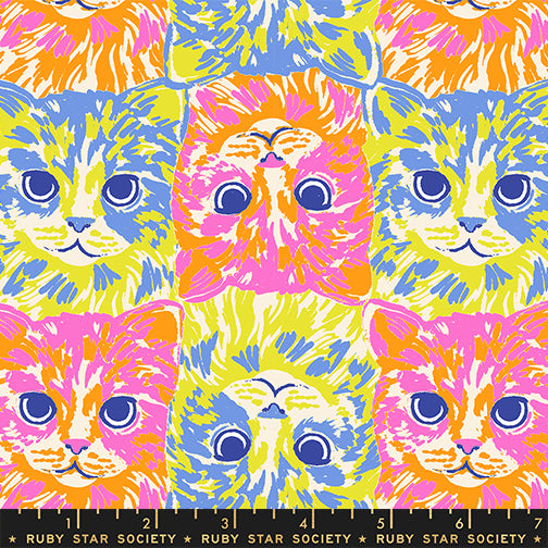 PREORDER Oops All Cats || Cat Checkers Highlight || Cotton Quilting Fabric