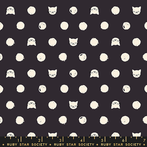 PREORDER Oops All Cats || Friskers Black || Cotton Quilting Fabric