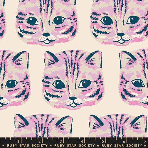 PREORDER Oops All Cats || Meow Meow Macaron || Cotton Linen Canvas HALF YARD