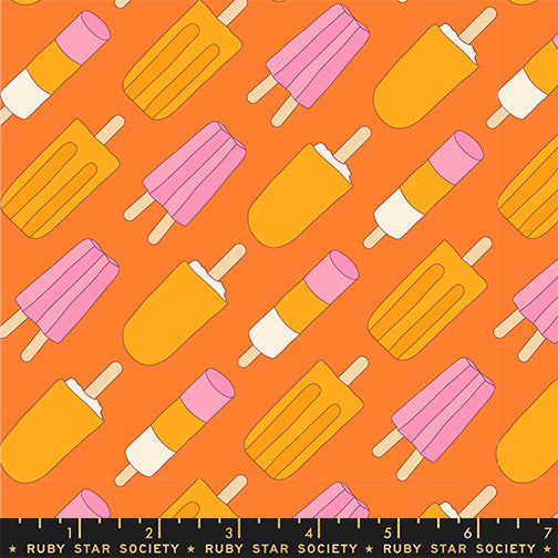 PREORDER Sugar Cone 2 || Ice Pops Orange || Cotton Quilting Fabric