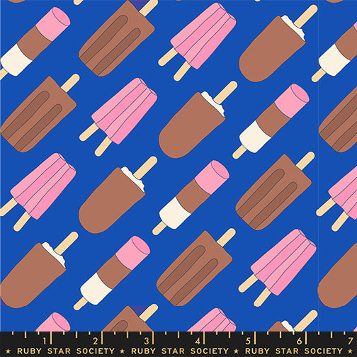 PREORDER Sugar Cone 2 || Iced Pops Blue Ribbon || Cotton Quilting Fabric