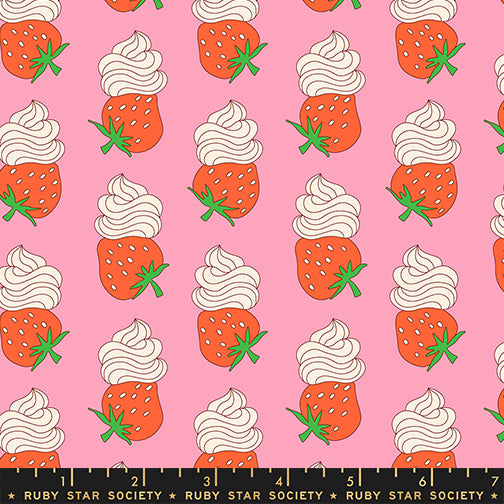 PREORDER Sugar Cone 2 || Strawberry Whip Posy || Cotton Quilting Fabric