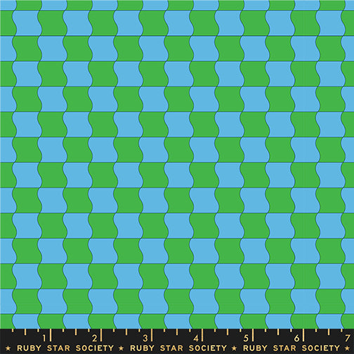 PREORDER Sugar Cone 2 || Wavy Check Verdant || Cotton Quilting Fabric