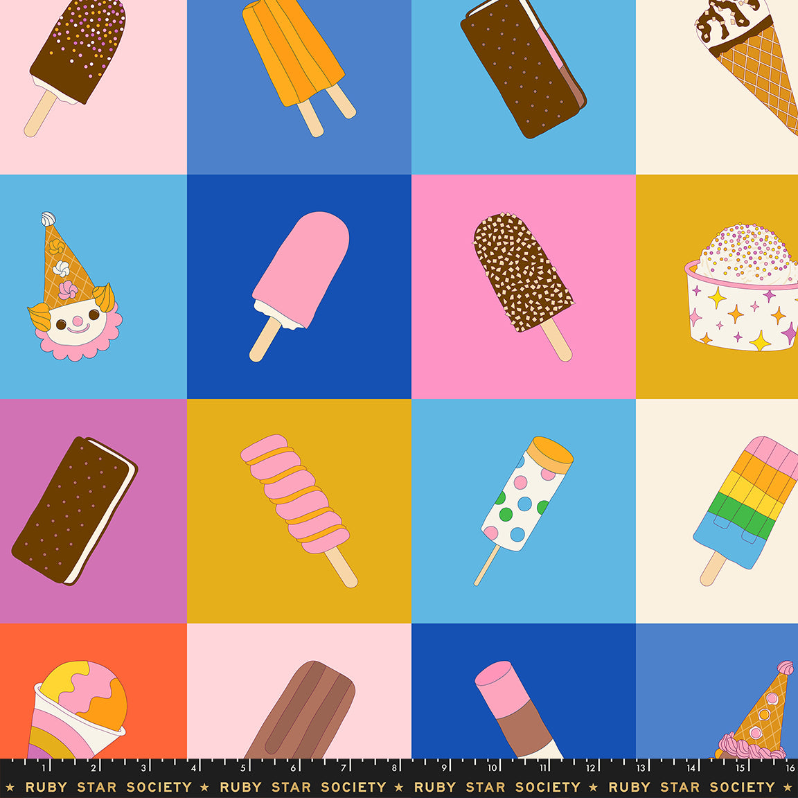 PREORDER Sugar Cone 2 || Ice Cream Man Multi || Cotton Quilting Fabric (HALF YARD)
